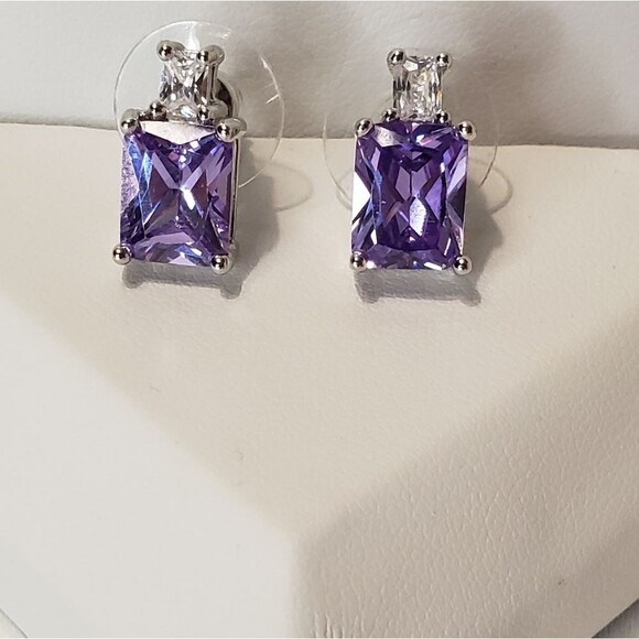 Amethyst with Silver Setting Ring, Earrings, Necklace, NWOT - Picture 7 of 13